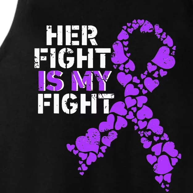 Her Fight is My Fight Pancreatic Cancer Awareness November Ladies Tri-Blend Wicking Tank