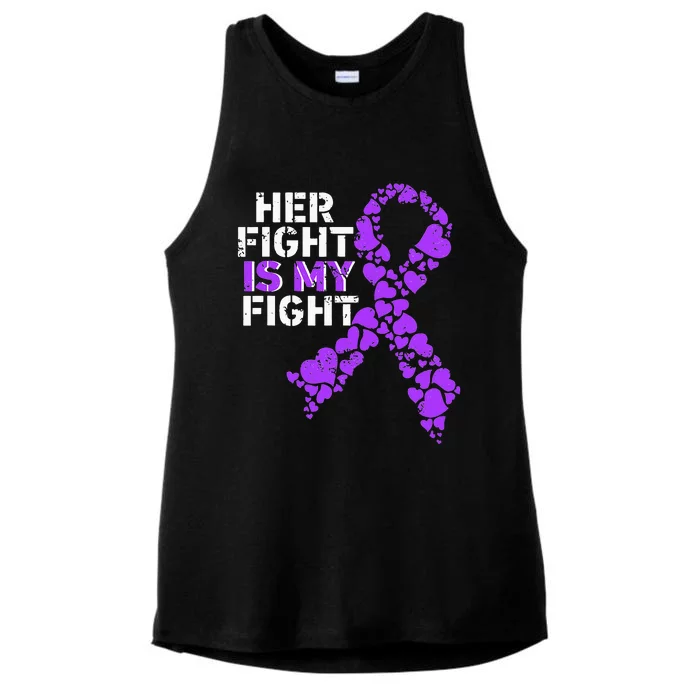 Her Fight is My Fight Pancreatic Cancer Awareness November Ladies Tri-Blend Wicking Tank