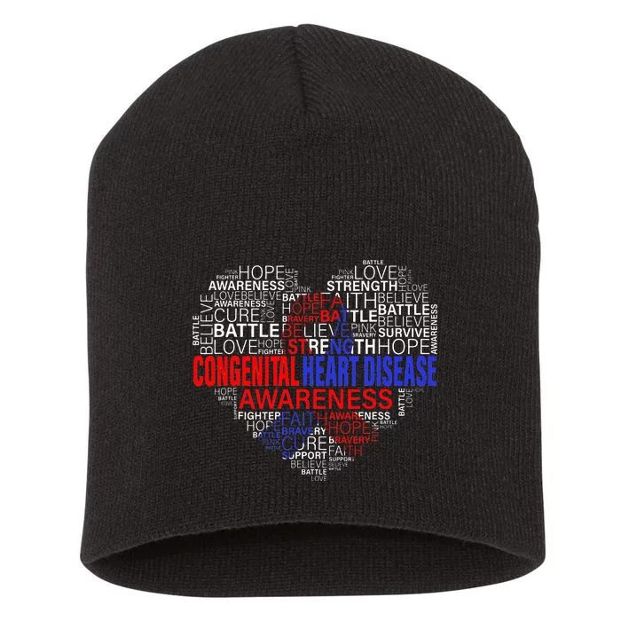 Her Fight is My Fight CHD Heart Disease Awareness Short Acrylic Beanie