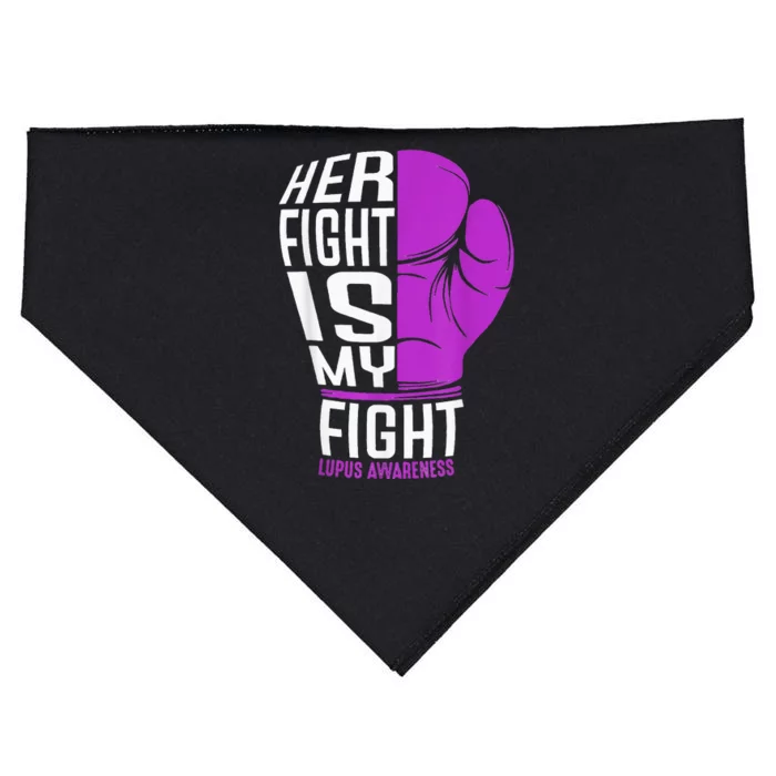 Her Fight Is My Fight SLE Lupus Awareness Purple Boxing USA-Made Doggie Bandana