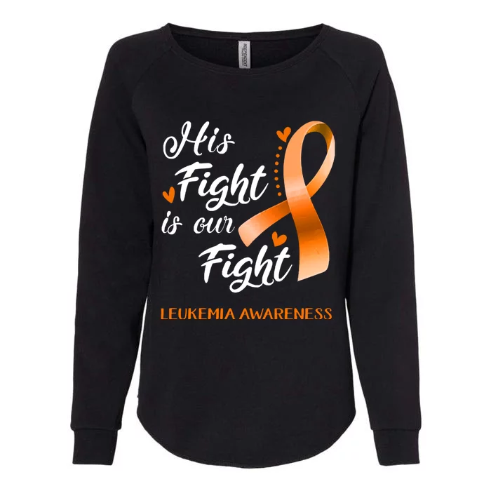 His Fight Is Our Fight Leukemia Awareness Support Leukemia Warrior Gifts Womens California Wash Sweatshirt