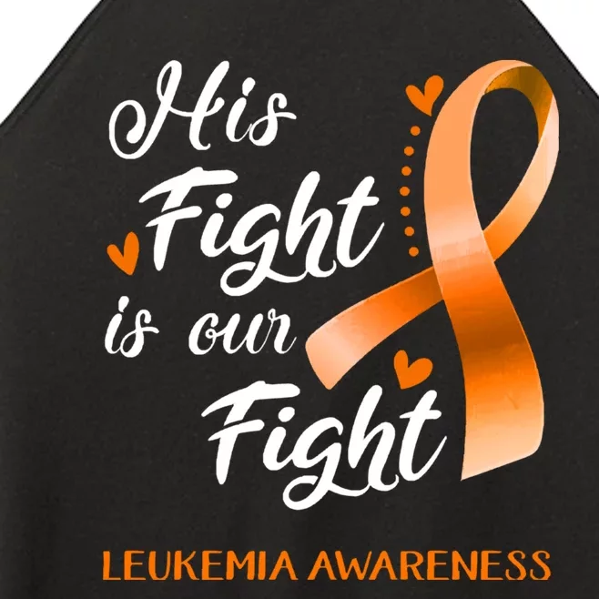 His Fight Is Our Fight Leukemia Awareness Support Leukemia Warrior Gifts Women’s Perfect Tri Rocker Tank