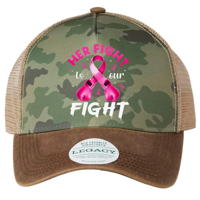 Her Fight Is Our Fight Breast Cancer Awareness Women Warrior Gift Legacy Tie Dye Trucker Hat