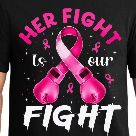 Her Fight Is Our Fight Breast Cancer Awareness Women Warrior Gift Pajama Set