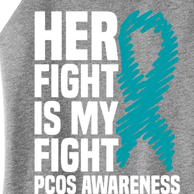 Her Fight Is My Fight Pcos Awareness Great Gift Women’s Perfect Tri Rocker Tank