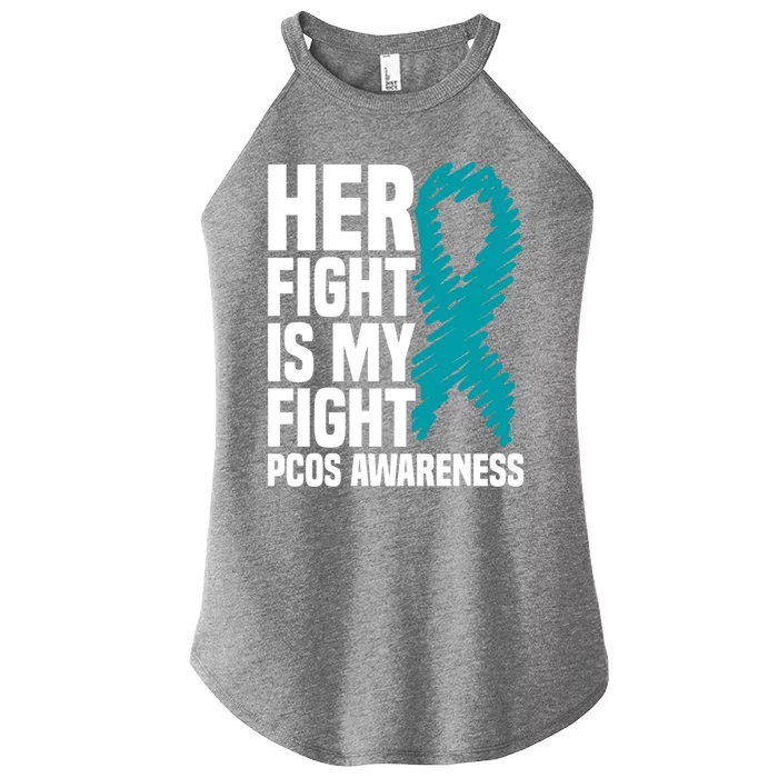 Her Fight Is My Fight Pcos Awareness Great Gift Women’s Perfect Tri Rocker Tank