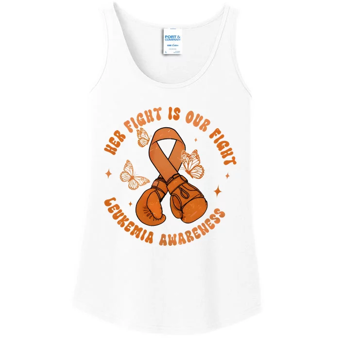 Her Fight Is Our Fight Leukemia Awareness Ladies Essential Tank