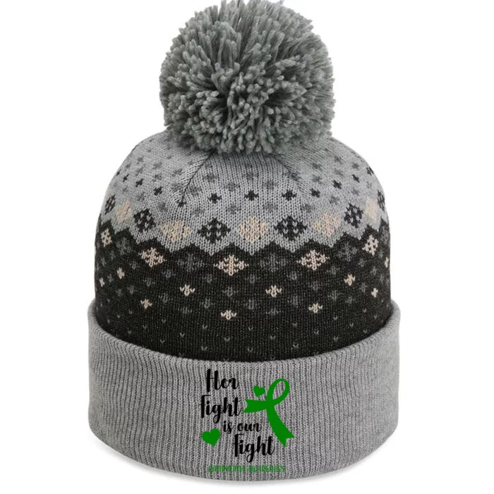 Her Fight Is Our Fight Lymphoma Awareness The Baniff Cuffed Pom Beanie