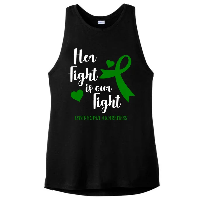 Her Fight Is Our Fight Lymphoma Awareness Ladies Tri-Blend Wicking Tank