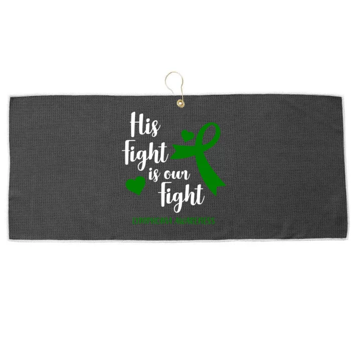 His Fight Is Our Fight Lymphoma Awareness Large Microfiber Waffle Golf Towel