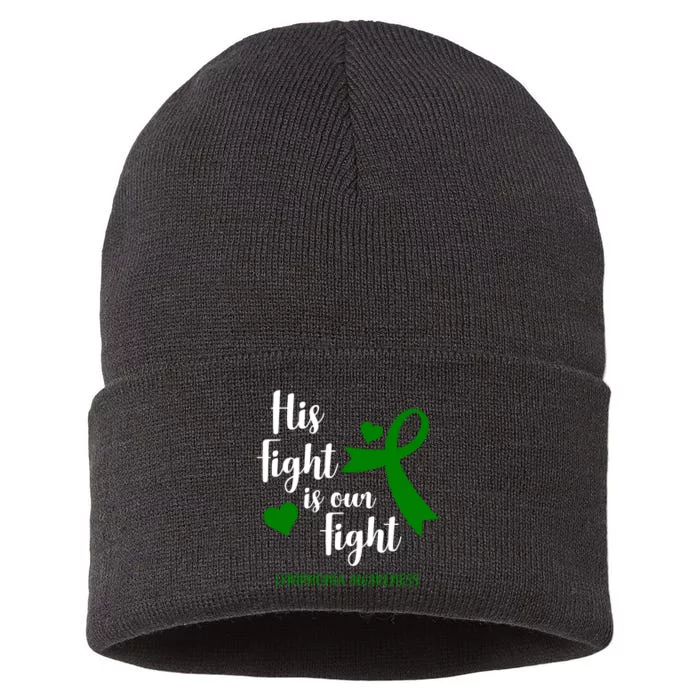 His Fight Is Our Fight Lymphoma Awareness Sustainable Knit Beanie