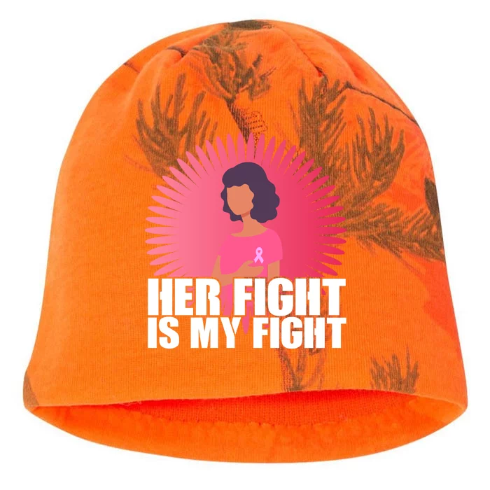 Her Fight Is My Fight Breast Cancer Awareness Kati - Camo Knit Beanie