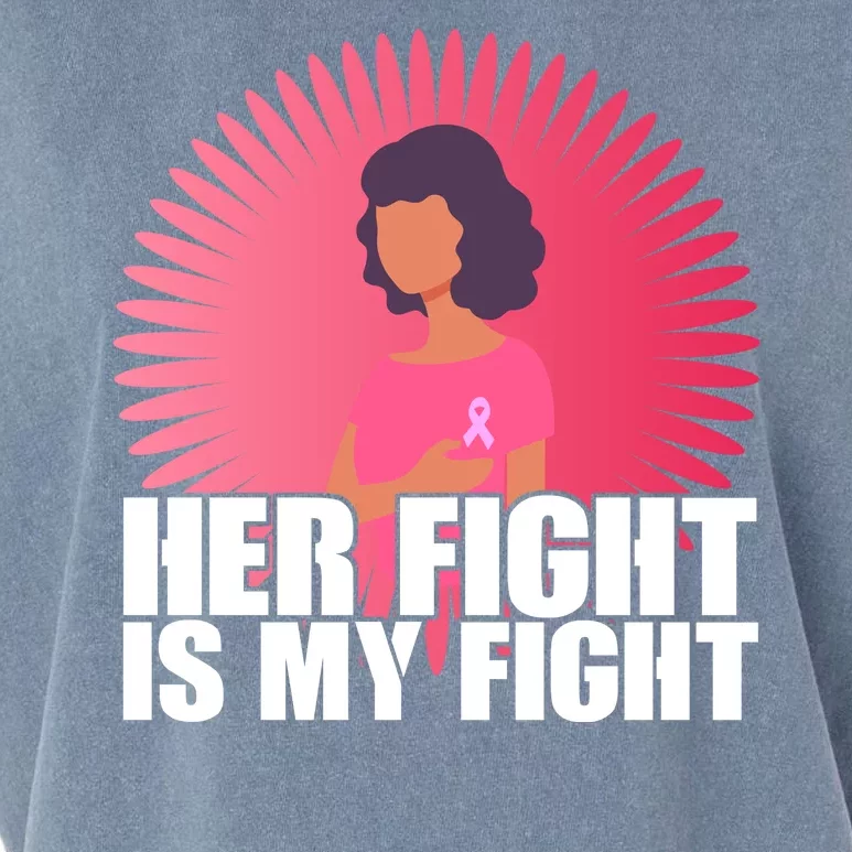 Her Fight Is My Fight Breast Cancer Awareness Garment-Dyed Women's Muscle Tee