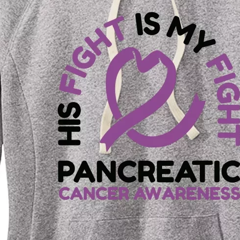 His Fight Is My Fight Pancreatic Cancer Awareness Women's Fleece Hoodie