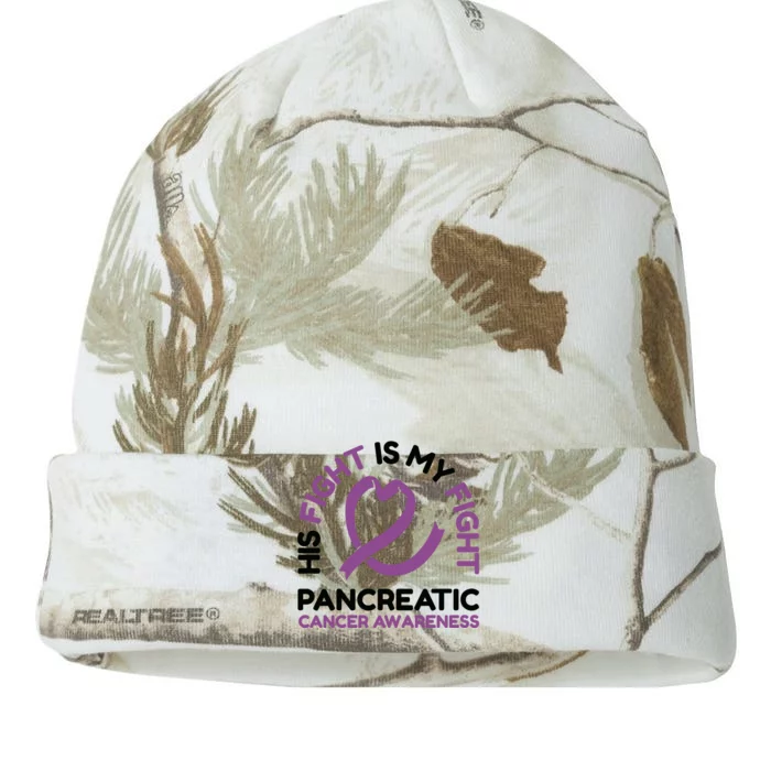 His Fight Is My Fight Pancreatic Cancer Awareness Kati - 12in Camo Beanie