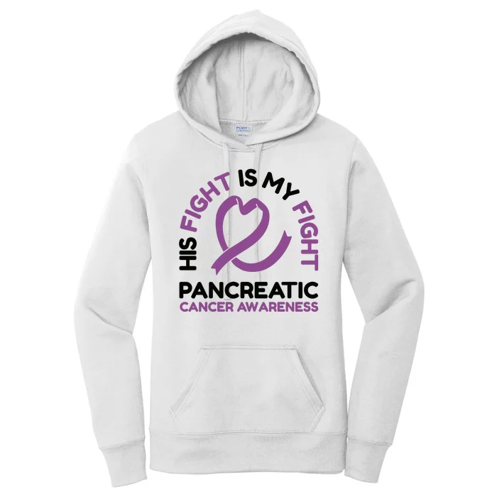 His Fight Is My Fight Pancreatic Cancer Awareness Women's Pullover Hoodie