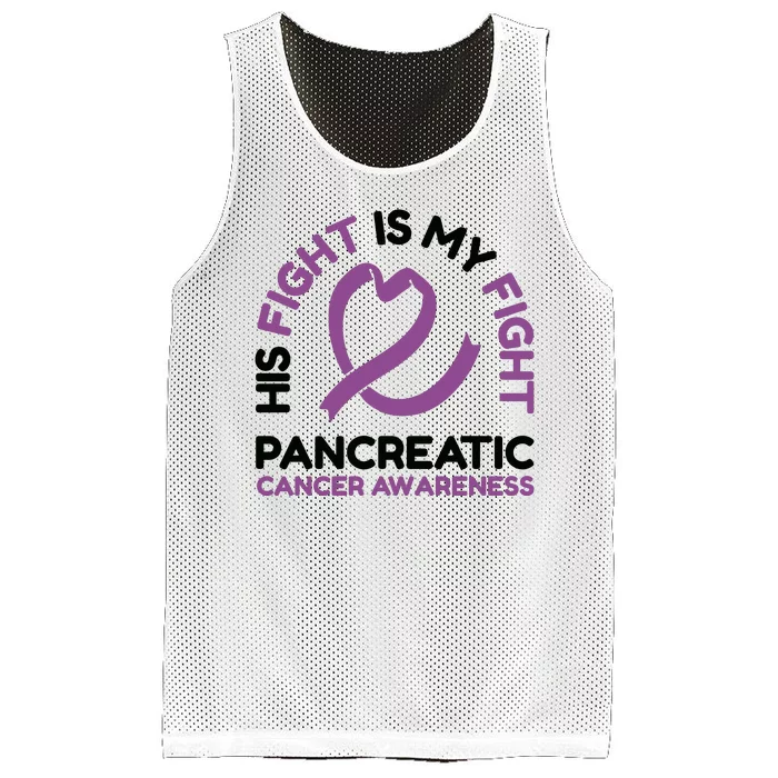 His Fight Is My Fight Pancreatic Cancer Awareness Mesh Reversible Basketball Jersey Tank