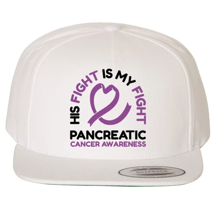 His Fight Is My Fight Pancreatic Cancer Awareness Wool Snapback Cap