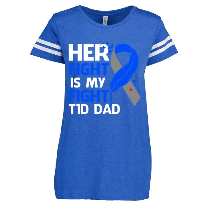 Her Fight Is My Fight T1d Dad Type 1 Diabetes Awareness Gift Enza Ladies Jersey Football T-Shirt