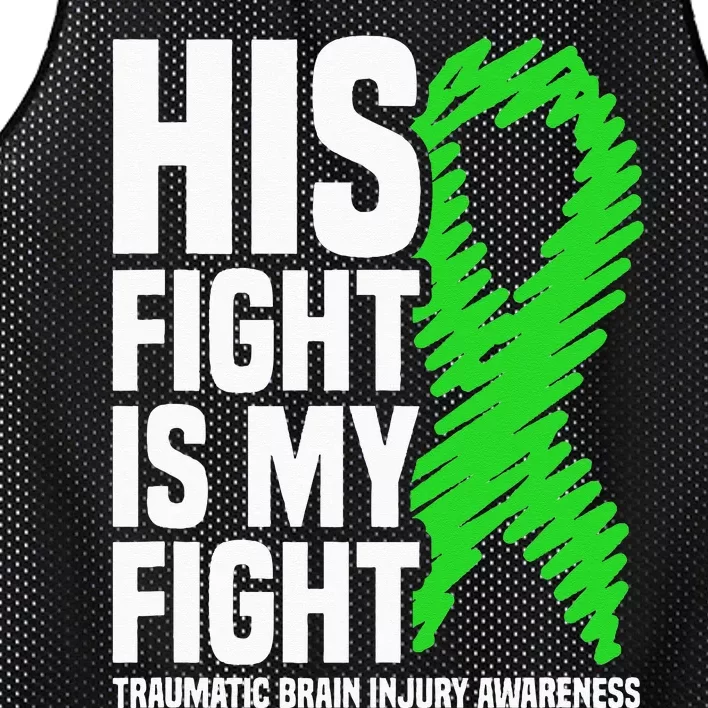 His Fight Is My Fight Traumatic Brain Injury Awareness Mesh Reversible Basketball Jersey Tank