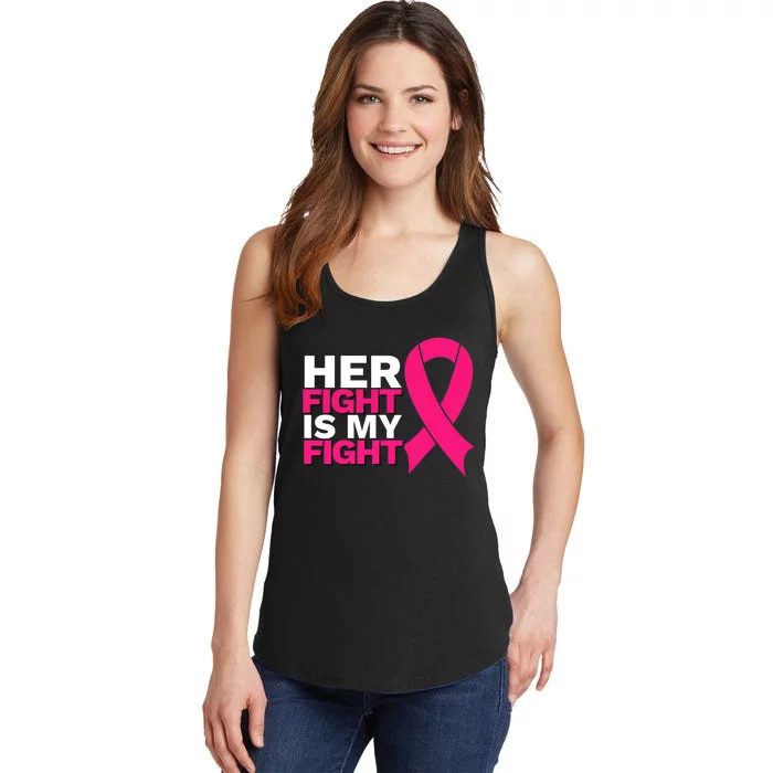 Her Fight Is My Fight Breast Cancer Awareness Family Support Ladies Essential Tank