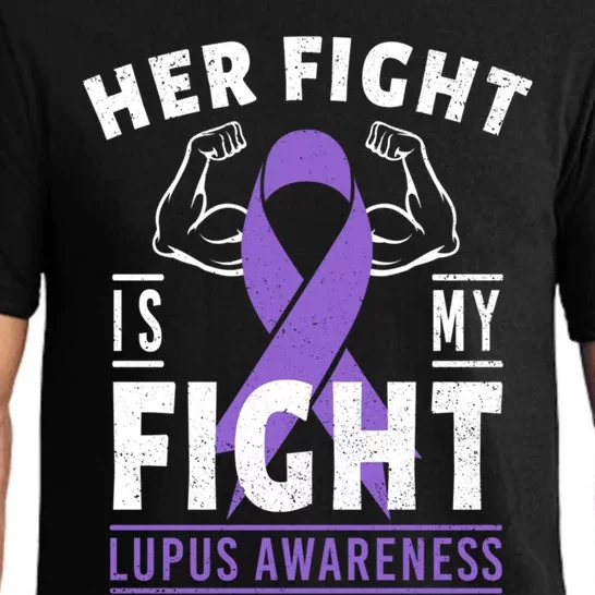 Her Fight Is My Fight Lupus Awareness Purple Ribbon Support Gift Pajama Set