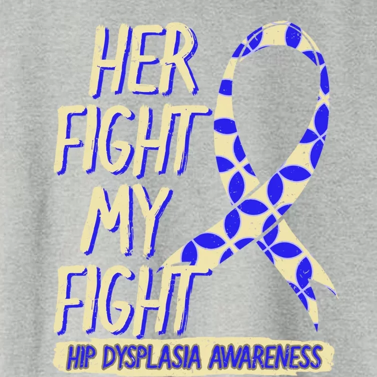 Her Fight Is My Fight Hip Dysplasia Awareness Ribbon Patient Gift Women's Crop Top Tee