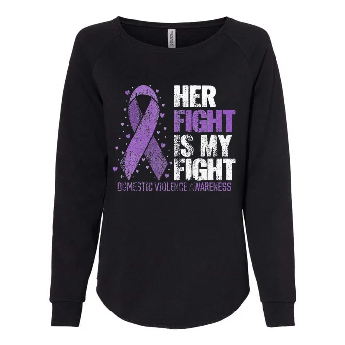 Her Fight Is My Fight Purple Domestic Violence Awareness Womens California Wash Sweatshirt