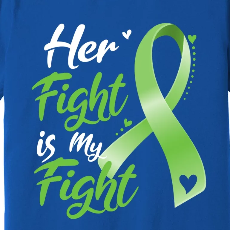 Her Fight Is My Fight Lymphoma Cancer Awareness Ribbon Mom Gift Premium T-Shirt