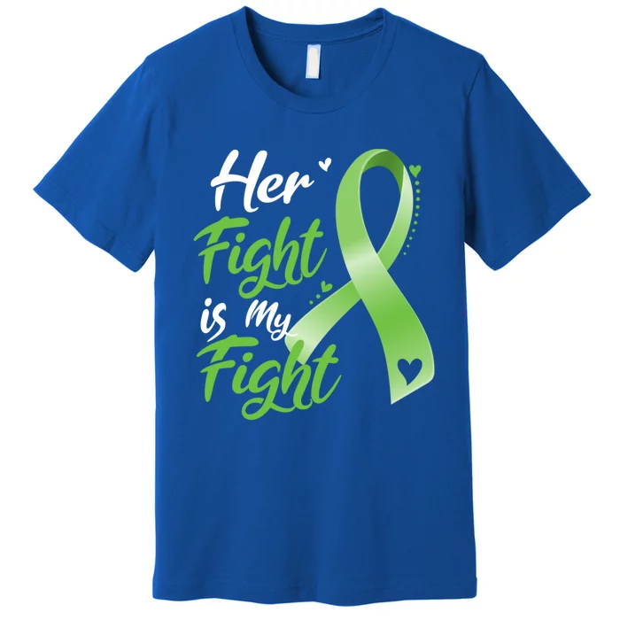 Her Fight Is My Fight Lymphoma Cancer Awareness Ribbon Mom Gift Premium T-Shirt