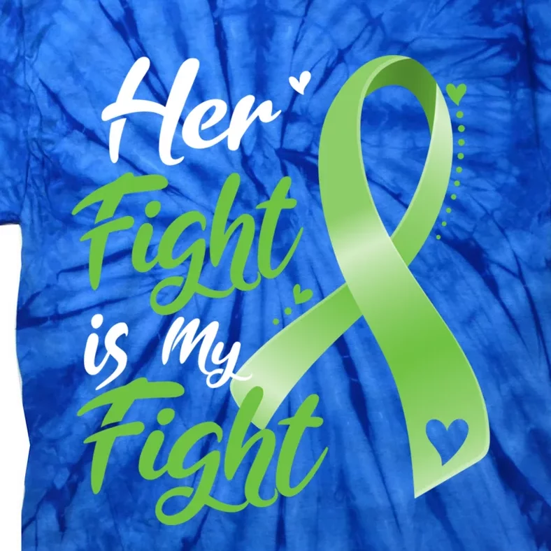 Her Fight Is My Fight Lymphoma Cancer Awareness Ribbon Mom Gift Tie-Dye T-Shirt