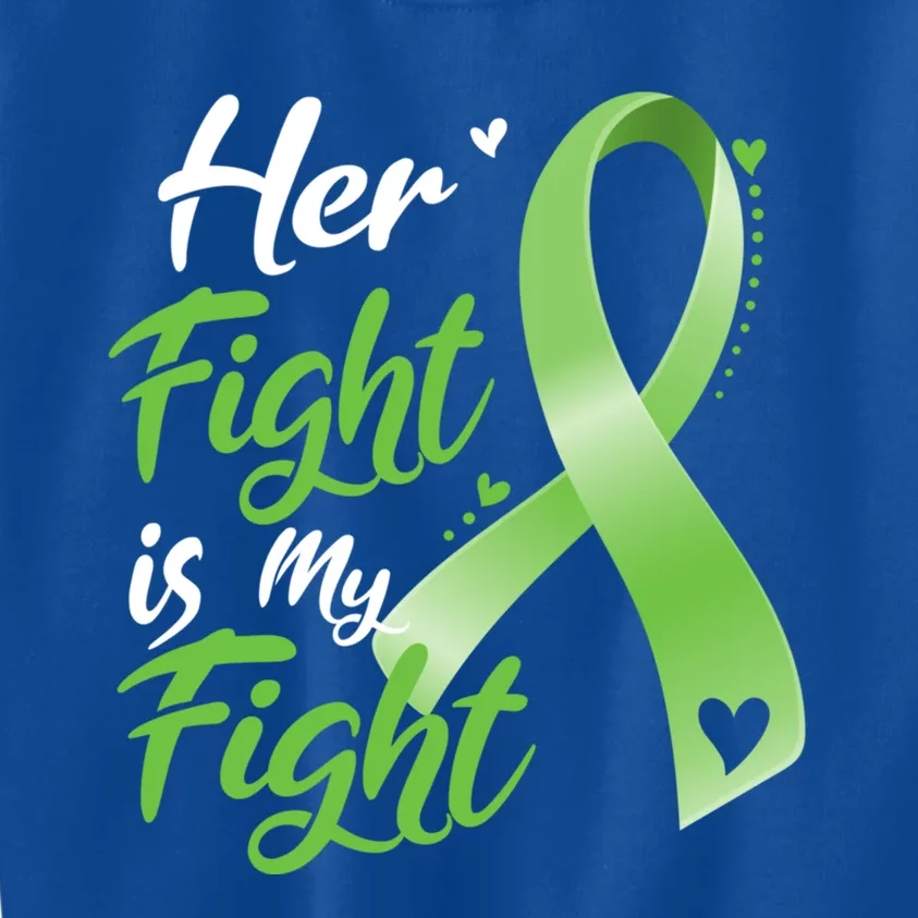 Her Fight Is My Fight Lymphoma Cancer Awareness Ribbon Mom Gift Kids Sweatshirt