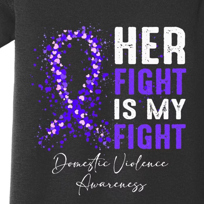 Her Fight Is My Fight Ribbon Domestic Violence Awareness Baby Bodysuit