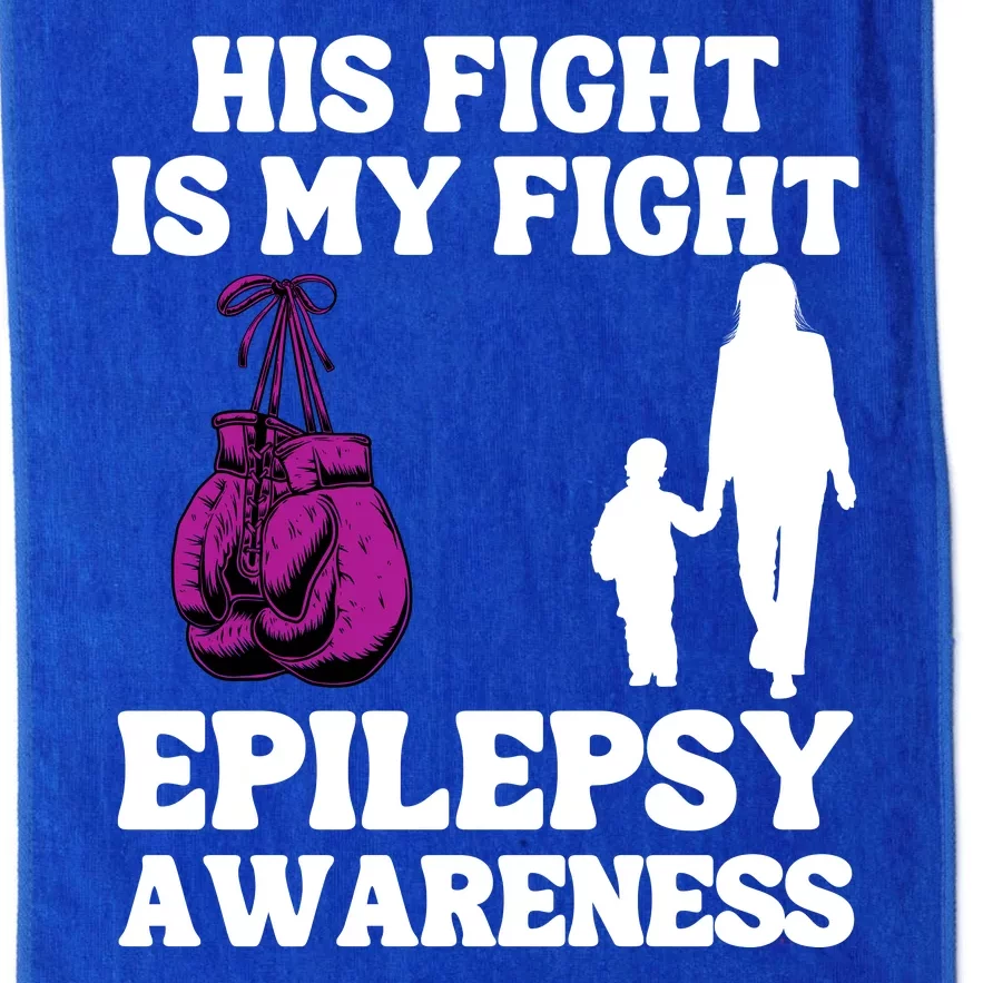 His Fight Is My Fight Purple Ribbon Epilepsy Awareness Platinum Collection Golf Towel