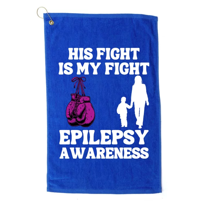 His Fight Is My Fight Purple Ribbon Epilepsy Awareness Platinum Collection Golf Towel