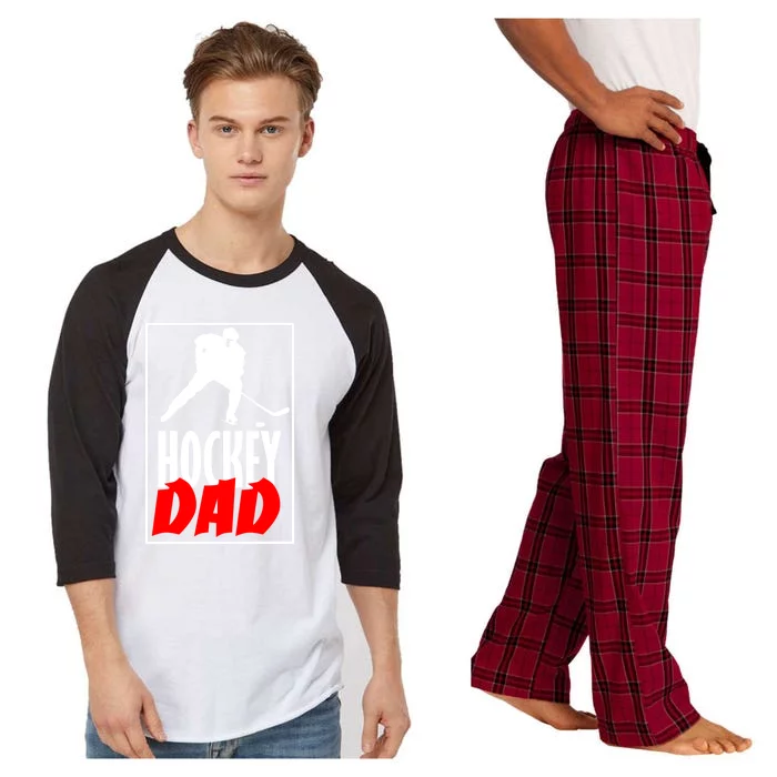 Hockey Father Ice Hockey Dad Great Gift Raglan Sleeve Pajama Set