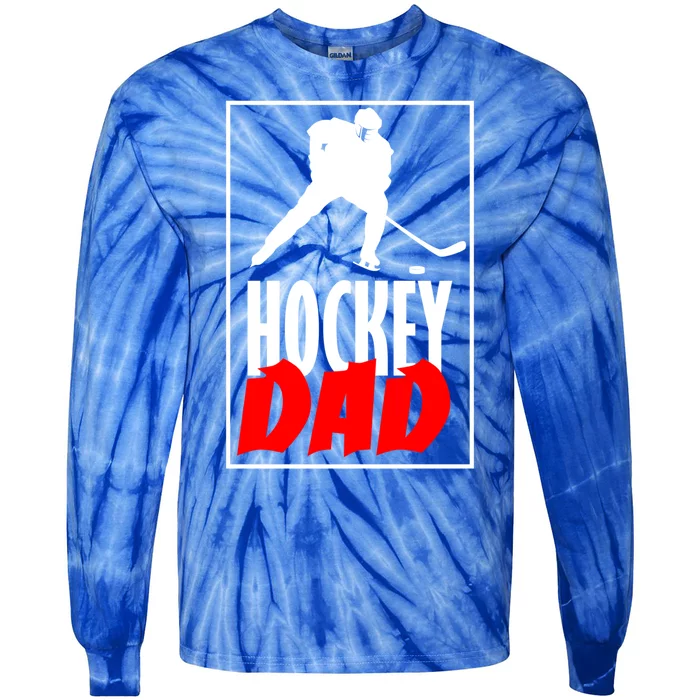 Hockey Father Ice Hockey Dad Great Gift Tie-Dye Long Sleeve Shirt