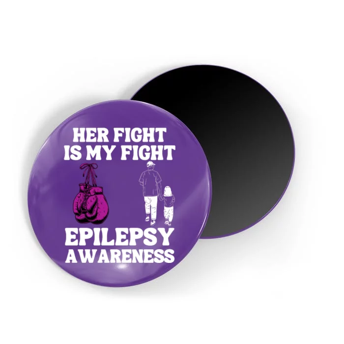 Her Fight Is My Fight Purple Ribbon Epilepsy Awareness Magnet