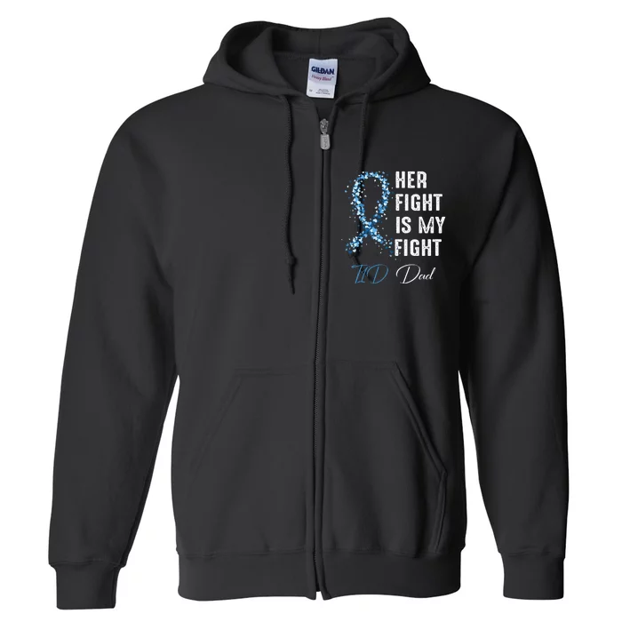 Her Fight Is My Fight T1D Dad Type 1 Diabetes Awareness Full Zip Hoodie