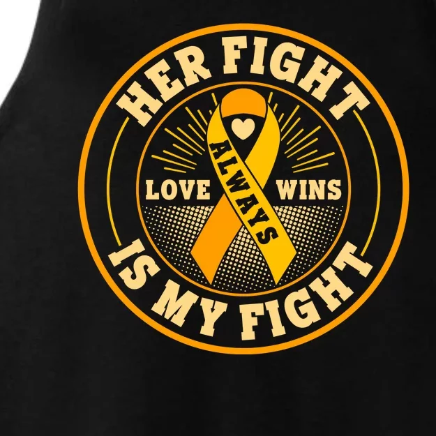 Her Fight Is My Fight Love Always Wins Emblem Ladies Tri-Blend Wicking Tank