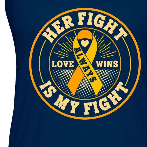 Her Fight Is My Fight Love Always Wins Emblem Ladies Essential Flowy Tank