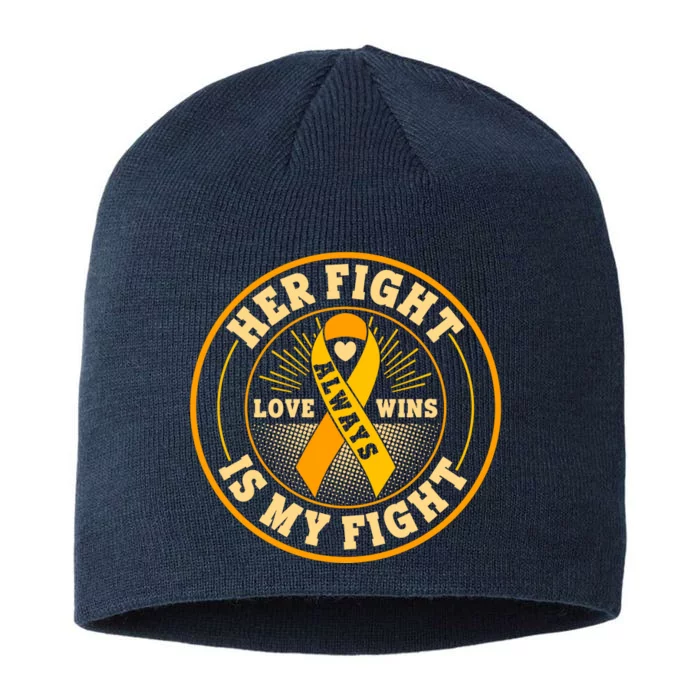 Her Fight Is My Fight Love Always Wins Emblem 8 1/2in Sustainable Knit Beanie