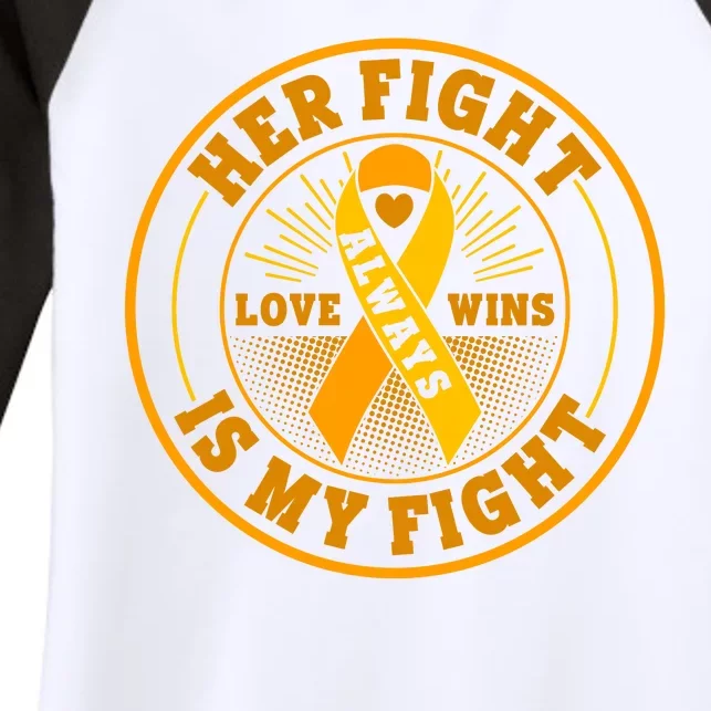 Her Fight Is My Fight Love Always Wins Emblem Women's Tri-Blend 3/4-Sleeve Raglan Shirt