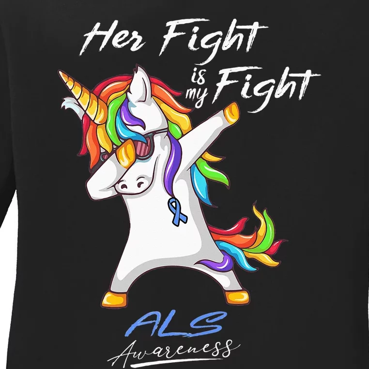 Her Fight Is My Fight ALS Awareness Ladies Long Sleeve Shirt