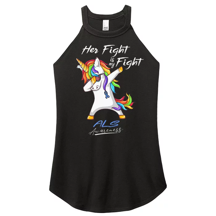 Her Fight Is My Fight ALS Awareness Women’s Perfect Tri Rocker Tank