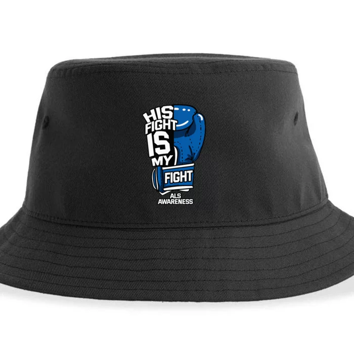 His Fight Is My Fight ALS MND Lou Gehrig's Disease Idea Sustainable Bucket Hat