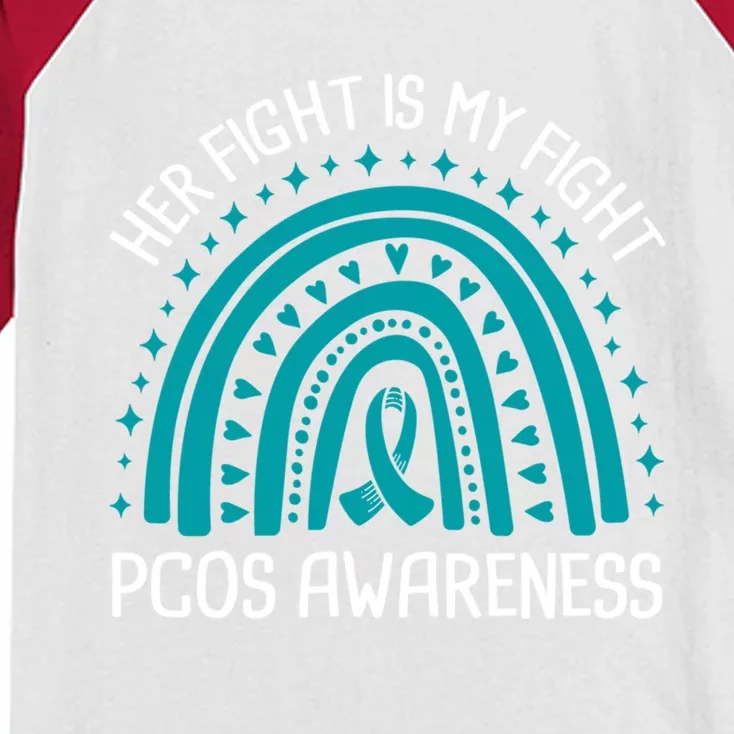 Her Fight Is My Fight Pcos Awareness Cool Gift Kids Colorblock Raglan Jersey