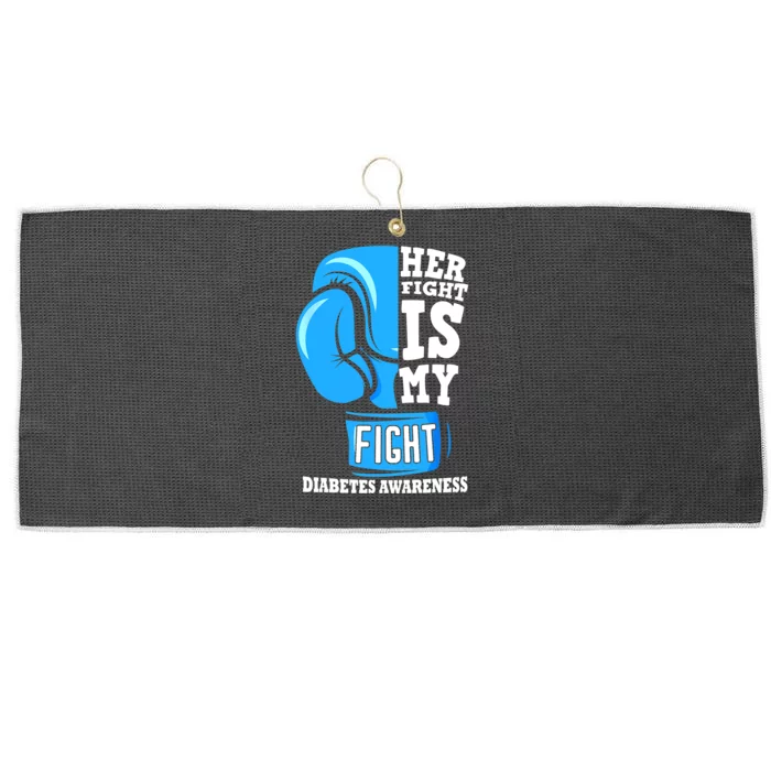 Her Fight Is My Fight Boxing Glove Diabetes Awareness Month Large Microfiber Waffle Golf Towel