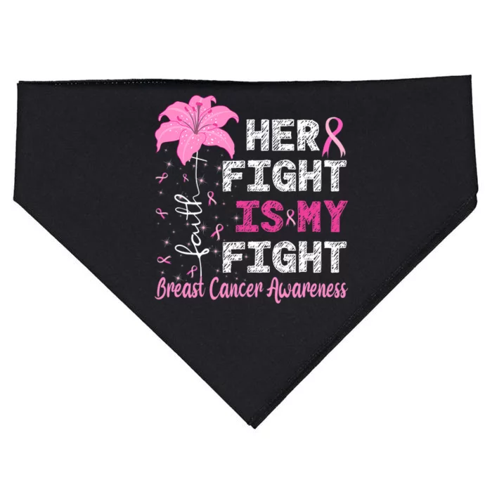 Her Fight Is My Fight Breast Cancer Awareness Support USA-Made Doggie Bandana