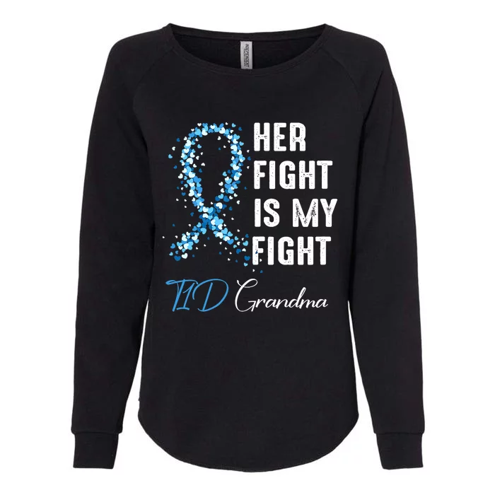 Her Fight Is My Fight T1D Grandma Type 1 Diabetes Awareness Womens California Wash Sweatshirt